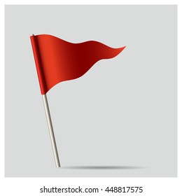 Red Flag. Vector illustration.