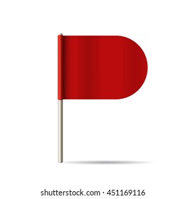 Red Flag. Vector illustration.