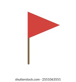 Ilustração do vetor da bandeira vermelha no fundo branco. O sinalizador é um gráfico de forma básica.