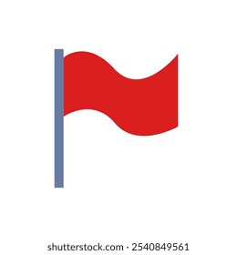 Red flag. Vector simple color flat illustration.