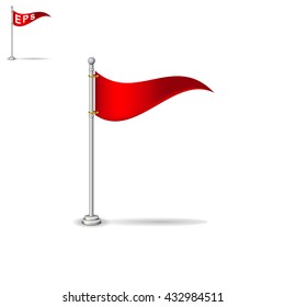 red flag, vector flag stand, isolated banner