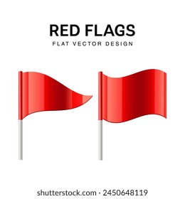 Red flag. Warning symbol. Red flag emoji vector illustration on white background