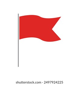 Red flag. Warning symbol. Red flag emoji. Red flags in relationships. Vector illustration.