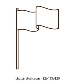 red flag waving isolated icon