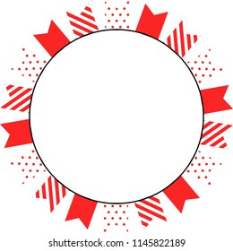 red flags border of a circle