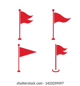 Red flags, vector icon set