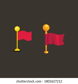 Red Flags vector illustration, Flags flat icon