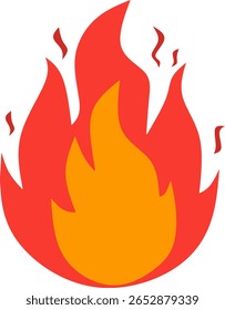 Rote Flamme im abstrakten Stil. Moderne Kunst, einzelne Grafik. 