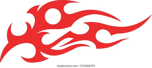 Vector rojo de la etiqueta engomada del coche de la llama para las calcomanías de carreras