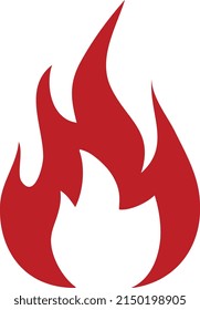 Red flame emblem. Fire sign. Danger symbol