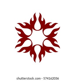 Red Flame Fire Flower Logo Template Illustration Design. Vector EPS 10.