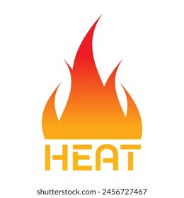 red flame and heat concept. flaming heat logo