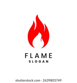 Red flame logo design, abstract fire symbol