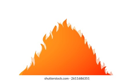 Red flame on white background