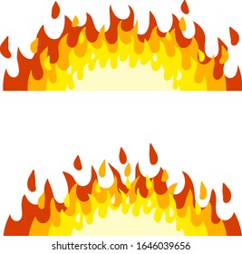 Red flame set. Part of bonfire with heat. Cartoon flat illustration. Fireman's job. Dangerous situation. Fire element