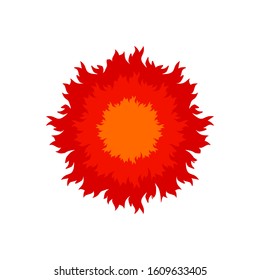 red flame sign symbol vector flat