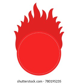 Red flame style blank sticker design