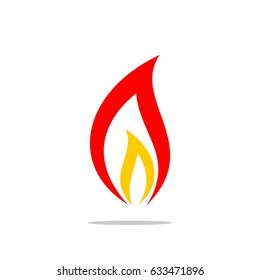 Red Flame Swoosh Logo Template Illustration Design. Vector EPS 10.