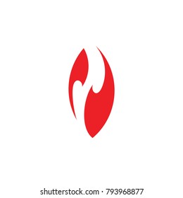 red flame symbol logo vector