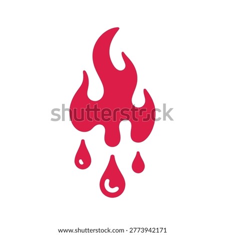 Red flame with three droplets icons ymbol graphic element