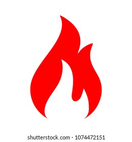 Red flame. Two tongue fire. Icon illustration logo - stock vector