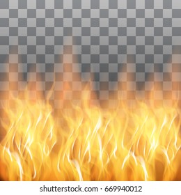 Red Flames, Fire Transparent Vector Template