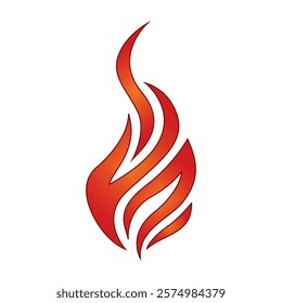 A  red flame-shaped vector design with smooth gradients and abstract curves