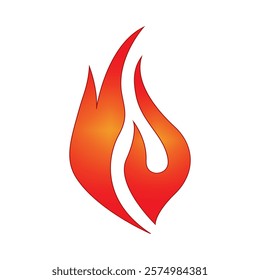 A  red flame-shaped vector design with smooth gradients and abstract curves