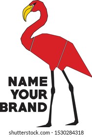 Red Flamingo Logo Vector Design