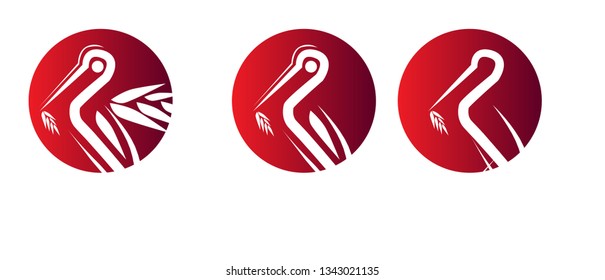 red flamingo symbol, icon sign or logo vector