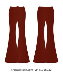 Red  flared loose pants. vector