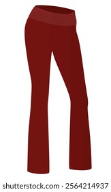 Red flared loose pants. vector