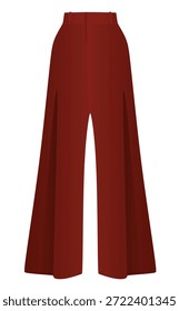 Calça solta com flared vermelha. vetor