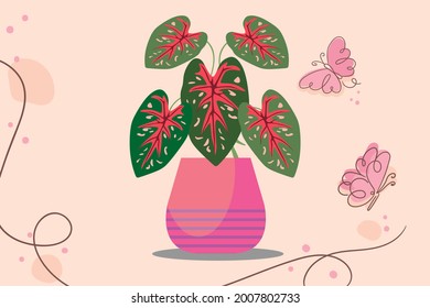 Red Flash flowers and pots in vector files