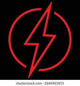 Red flash lightning bolt icon set. flash thunder power icon. Electric symbols set. Electric lightning symbols. Flash light sign. Electric vector icons, Bolt lightning flash icons.