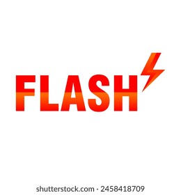 Red flash writing logo for business and company.