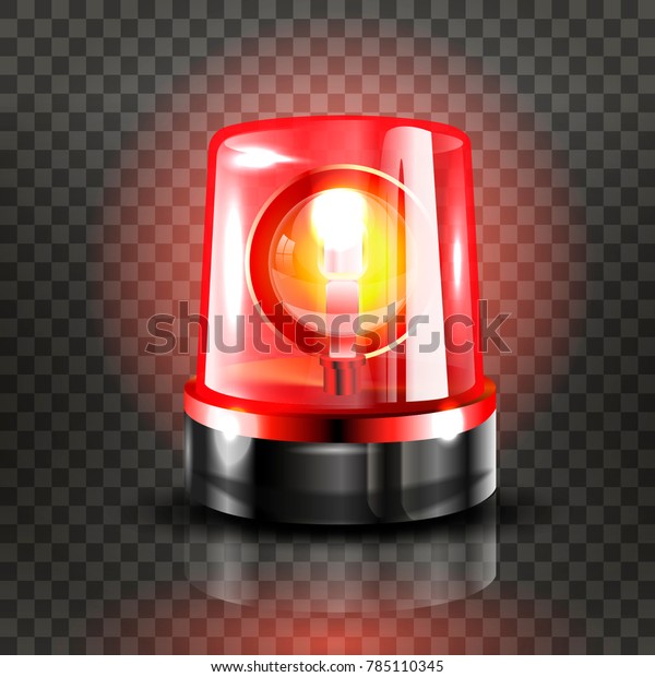 Red Flasher\
Siren Vector. Realistic Object. Light Effect. Beacon For Police\
Cars Ambulance, Fire Trucks. Emergency Flashing Siren. Transparent\
Background vector\
Illustration