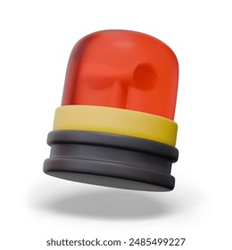 Red flashing beacon. Bright alarm signal. Isolated vector image on white background