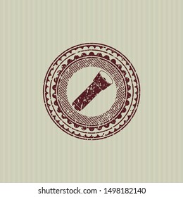 Red flashlight icon inside rubber texture