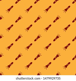 Red Flashlight icon isolated seamless pattern on brown background.  Vector Illustration