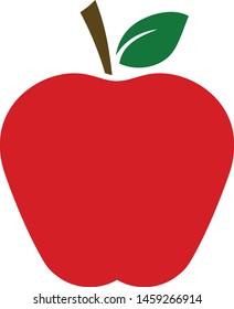 Red flat apple fruit icon