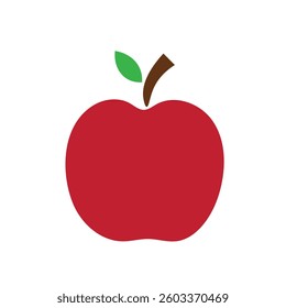 Red flat apple with a leaf icon vector illustration design isolated on white eps 10