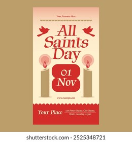 Red Flat Design All Saints Day Social Media Story