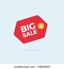 Red flat design big sale badge - vector illustration for e-commerce website and on-line shopping