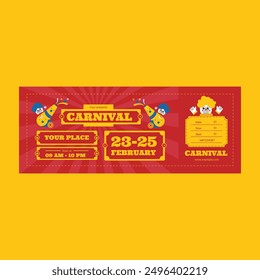 Red Flat Design Carnival Ticket