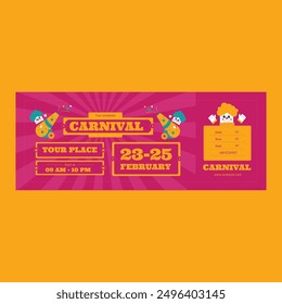 Red Flat Design Carnival Ticket 