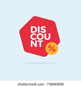 Red flat design discount badge - vector illustration for e-commerce website and on-line shopping