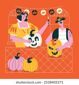 Design plano vermelho Halloween Atividade conjunto completo Ilustração