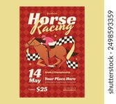 Red Flat Design Horse Racing Flyer