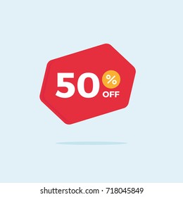 Red flat design sale badge - vector illustration for e-commerce website and on-line shopping